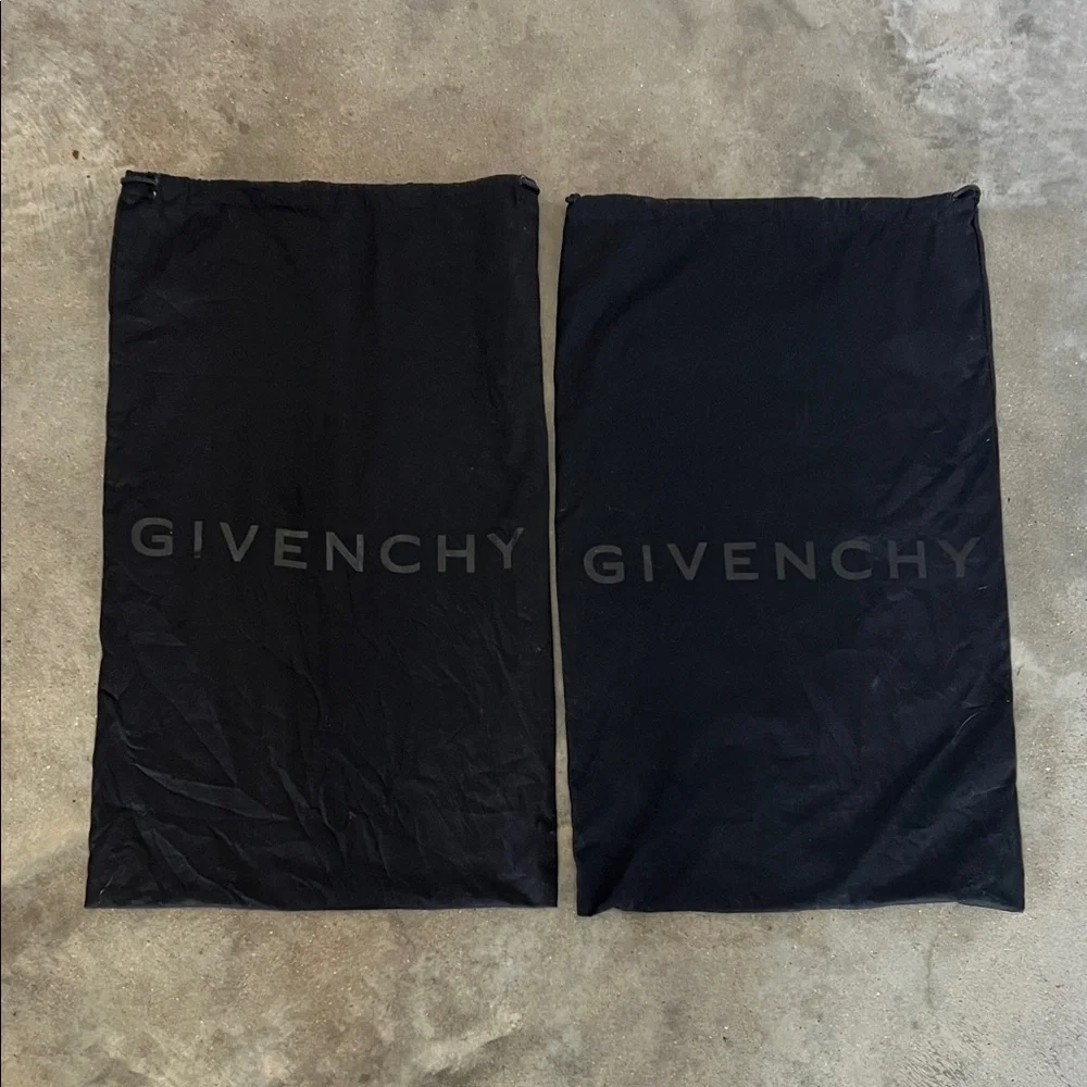 Authentic Givenchy Black Logo Drawstring Dust Bags, Set of 2